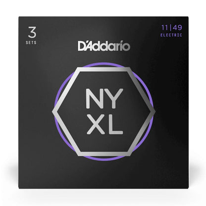 DAddario Electric Guitar Strings Pack of 3 D'Addario NYXL1149 Electric Guitar Strings Nickel Wound Medium 11-49