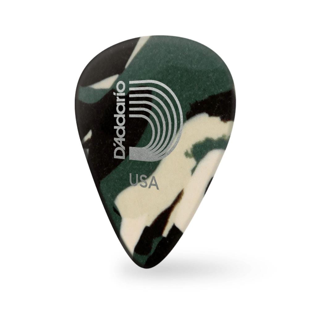daddario picks d'addario classic celluloid camouflage 0.70mm medium gauge guitar pick      #pack_pack-of-25