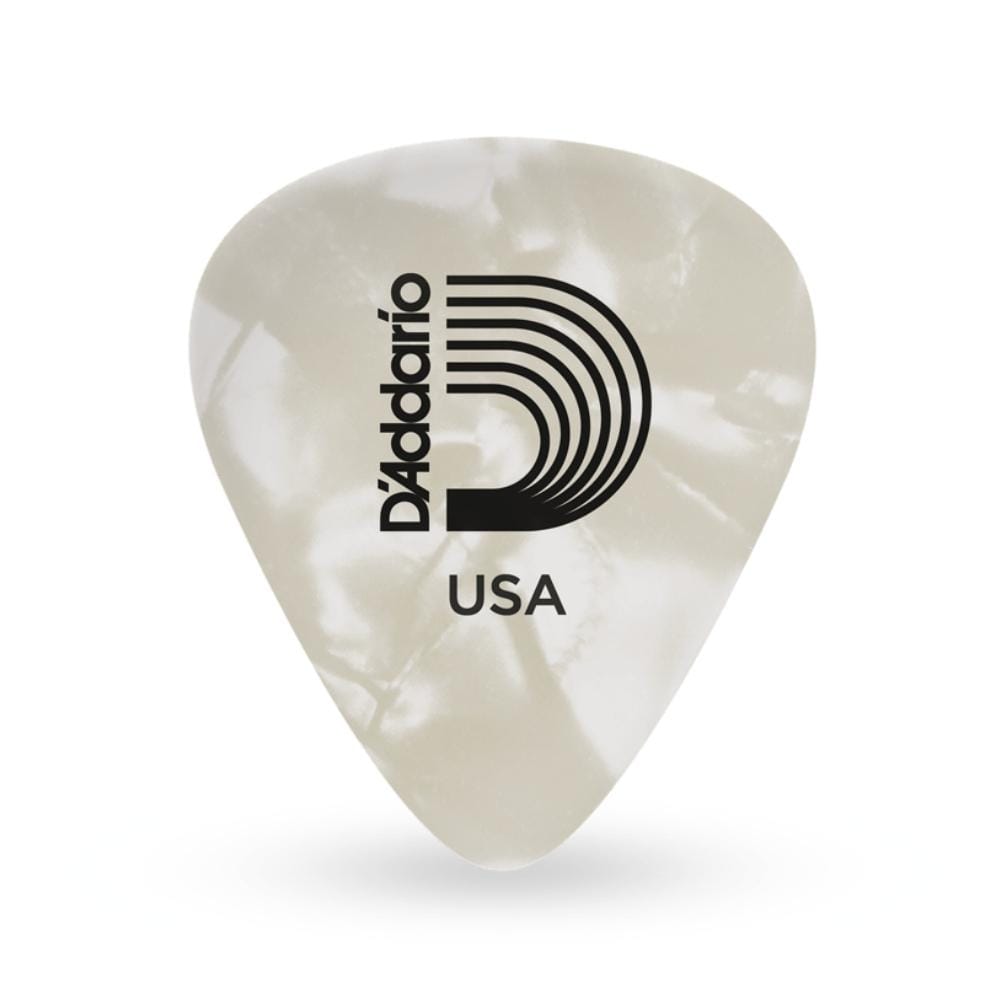 DAddario Picks Pack of 10 D'Addario Classic Celluloid White Pearl 0.50mm Light Gauge Guitar Pick