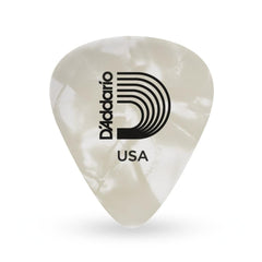 DAddario Picks Pack of 10 D'Addario Classic Celluloid White Pearl 0.50mm Light Gauge Guitar Pick