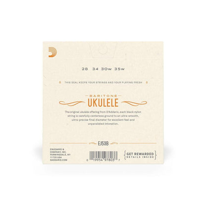 daddario ukulele strings d'addario ej53b baritone ukulele string set