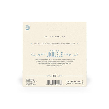 daddario ukulele strings d'addario ej53t tenor ukulele string set