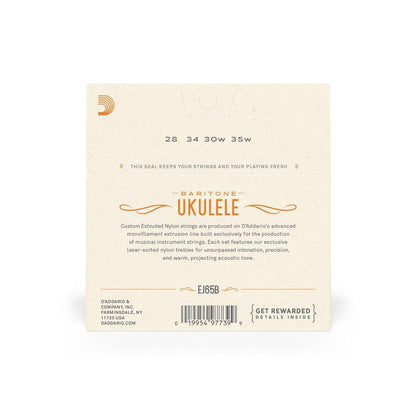 daddario ukulele strings d'addario ej65b baritone ukulele string set