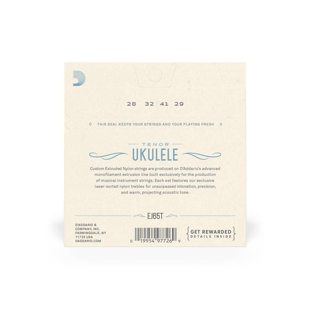 daddario ukulele strings d'addario ej65t tenor ukulele string set