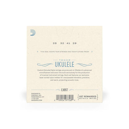 daddario ukulele strings d'addario ej65t tenor ukulele string set