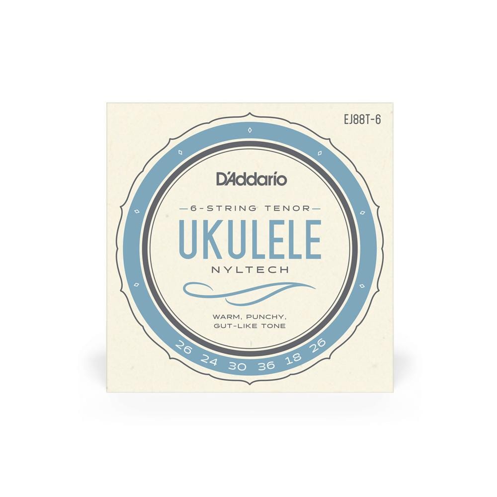 daddario ukulele strings d'addario ej88t 6 tenor 6 string ukulele string set