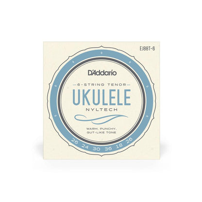 daddario ukulele strings d'addario ej88t 6 tenor 6 string ukulele string set