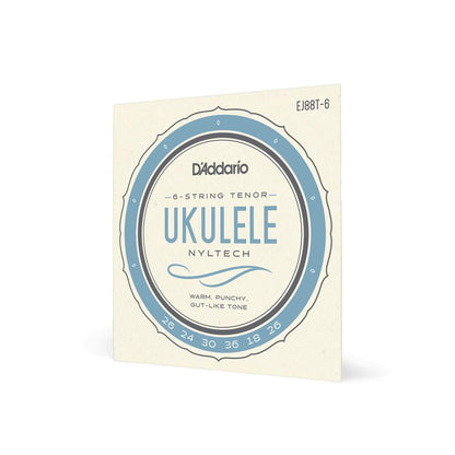 daddario ukulele strings d'addario ej88t 6 tenor 6 string ukulele string set