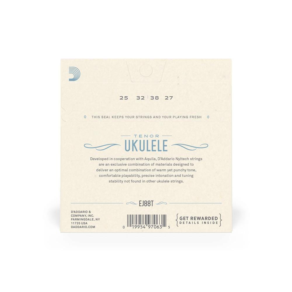 daddario ukulele strings d'addario ej88t tenor ukulele string set