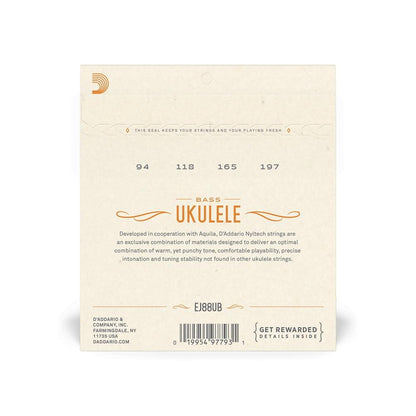 daddario ukulele strings d'addario ej88ub u bass ukulele string set