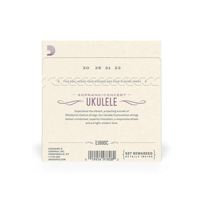 DAddario Ukulele Strings D'Addario EJ99SC Soprano/Concert Ukulele String Set