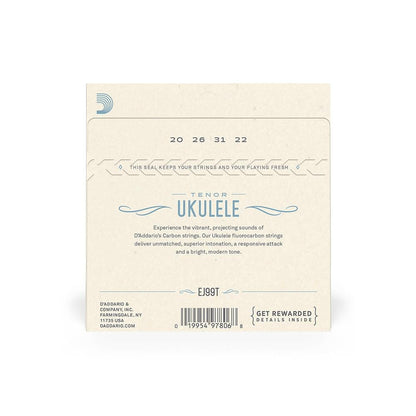 daddario ukulele strings d'addario ej99t tenor ukulele string set