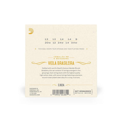 daddario viola strings d'addario ej82a viola brasileira cebolao re and boiadeira tunings string
