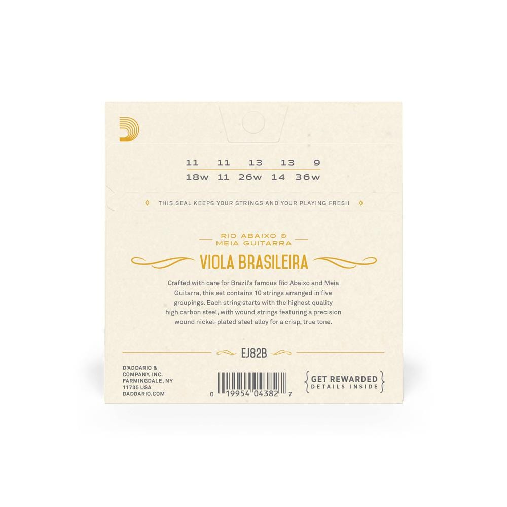 daddario viola strings d'addario ej82b viola brasileira rio abaixo and meia guitarra tunning string