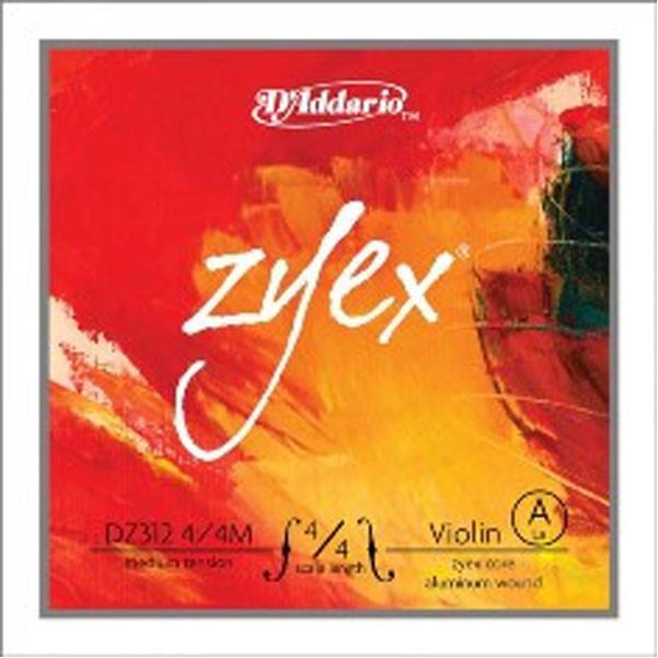 daddario violin strings d'addario zyex medium-a aluminum dz312 4/4m violin string