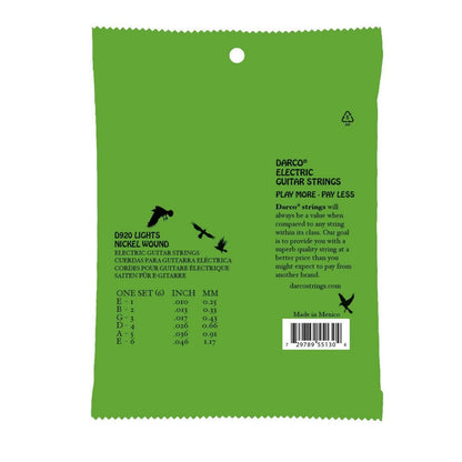 Darco Electric Guitar Strings Darco Nickel Wound Electric Guitar Strings D920 - Light - 10-46