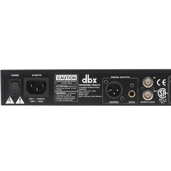 dbx Pro Pre Amps dbx Pro 386 Dual Vacuum Tube Preamp with Digital Out Microphone Preamp