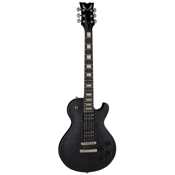 dean electric guitars dean thoroughbred deluxe electric guitar - trans black satin