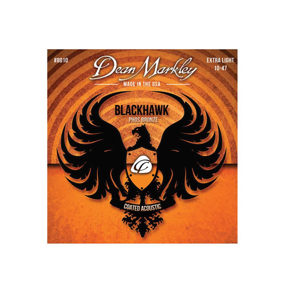 Dean Markley Acoustic Guitar Strings Dean Markley 8010 Blackhawk Extra Light Coated Acoustic Guitar Strings - Phosphor Bronze - 10 - 47