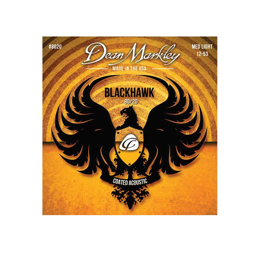 dean markley acoustic guitar strings dean markley 8020 blackhawk medium light coated 80/20 acoustic guitar strings - 12 - 53
