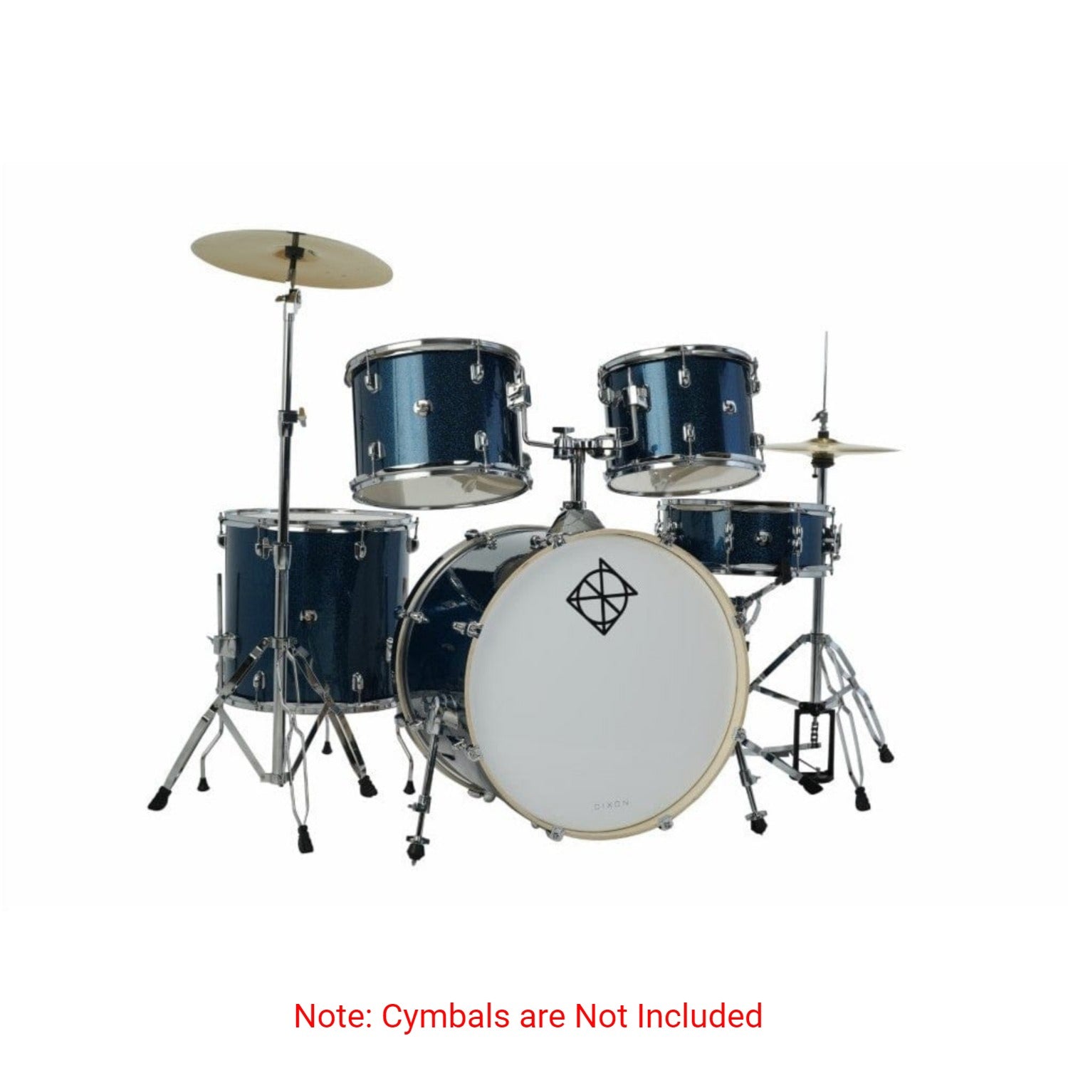 Dixon Acoustic Drum Kits Dixon Drums Spark Standard Series 5 Piece Acoustic Drum Kit with Hardware #color_ocean-blue-sparkle