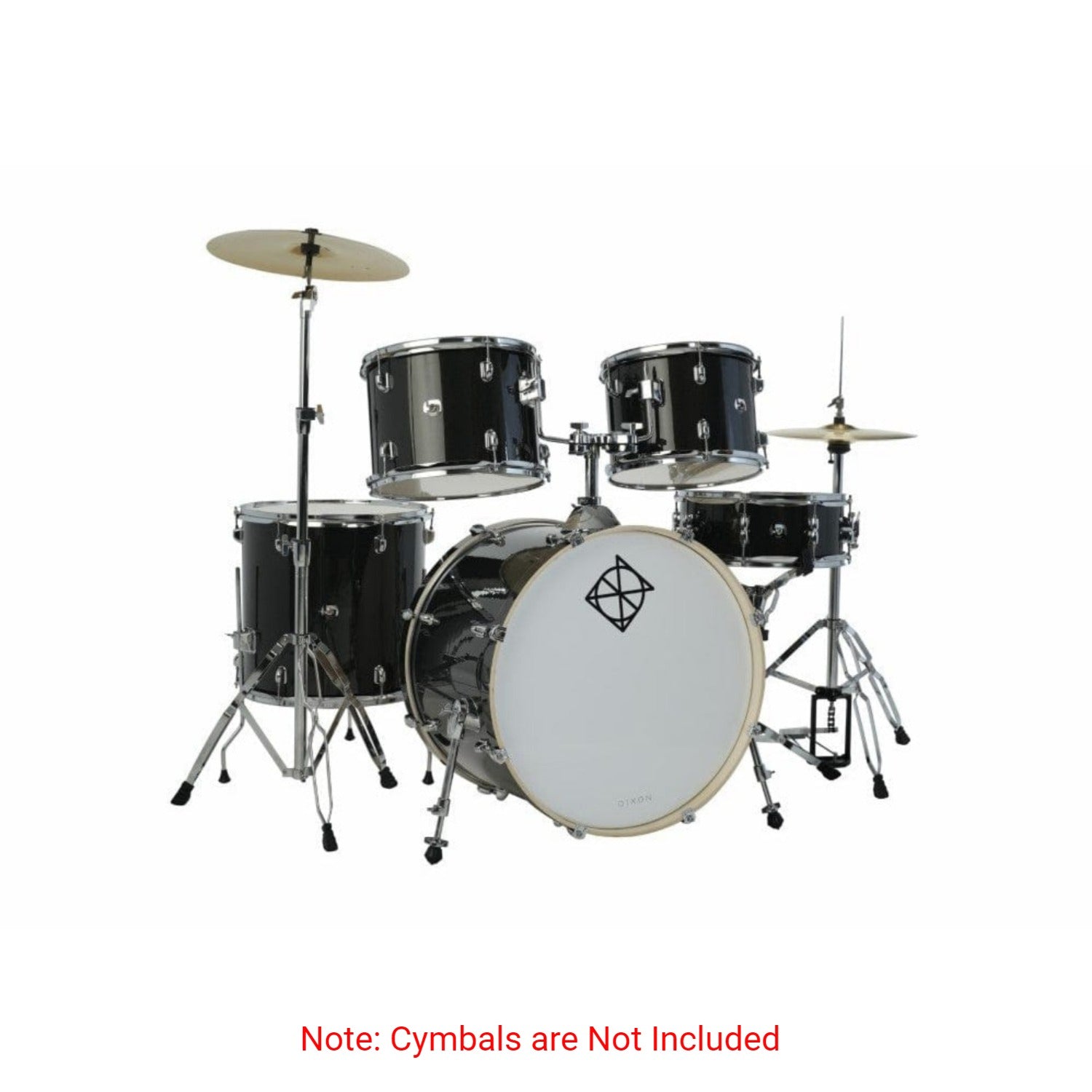 Dixon Acoustic Drum Kits Dixon Drums Spark Standard Series 5 Piece Acoustic Drum Kit with Hardware #color_misty-black
