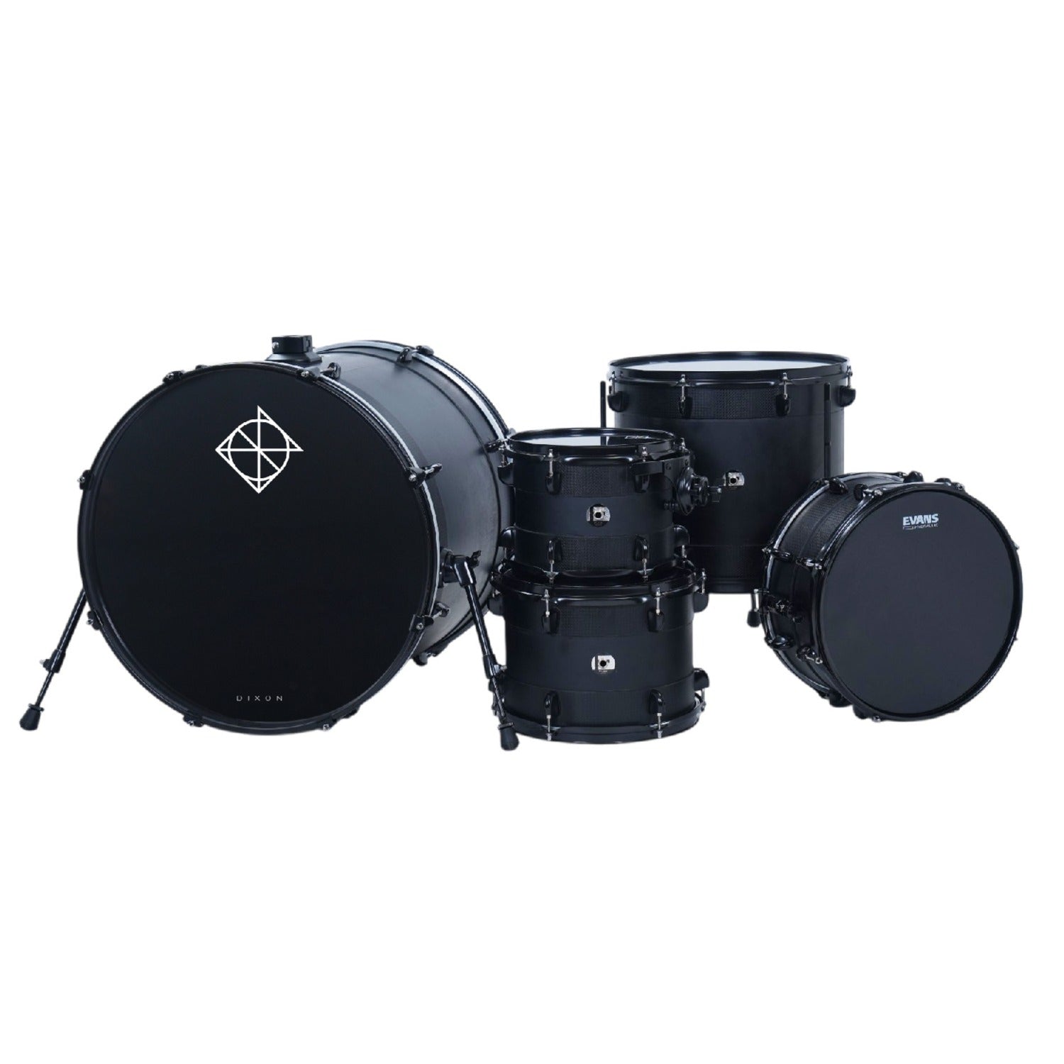 Dixon Acoustic Drum Kits Ninja Black with Central Groove Dixon Fuse 5 Piece Maple Gloss Acoustic Drum Kit