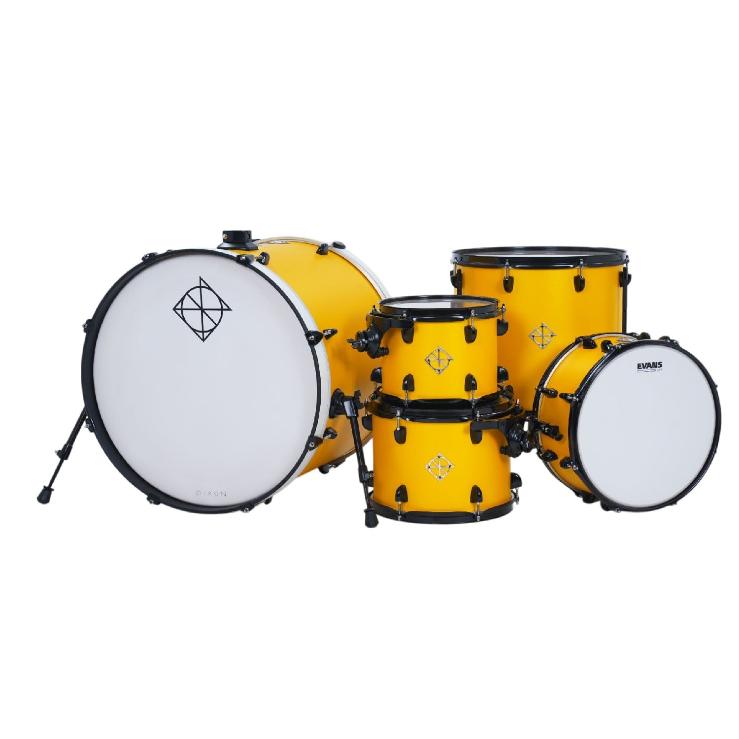Dixon Acoustic Drum Kits Retro Yellow Dixon Fuse 5 Piece Maple Gloss Acoustic Drum Kit