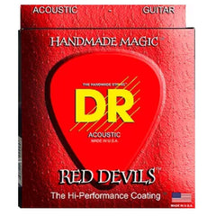 DR Acoustic Guitar Strings Custom Light 11-50 DR String RDA Red Devils Red Colored Acoustic Guitar Strings