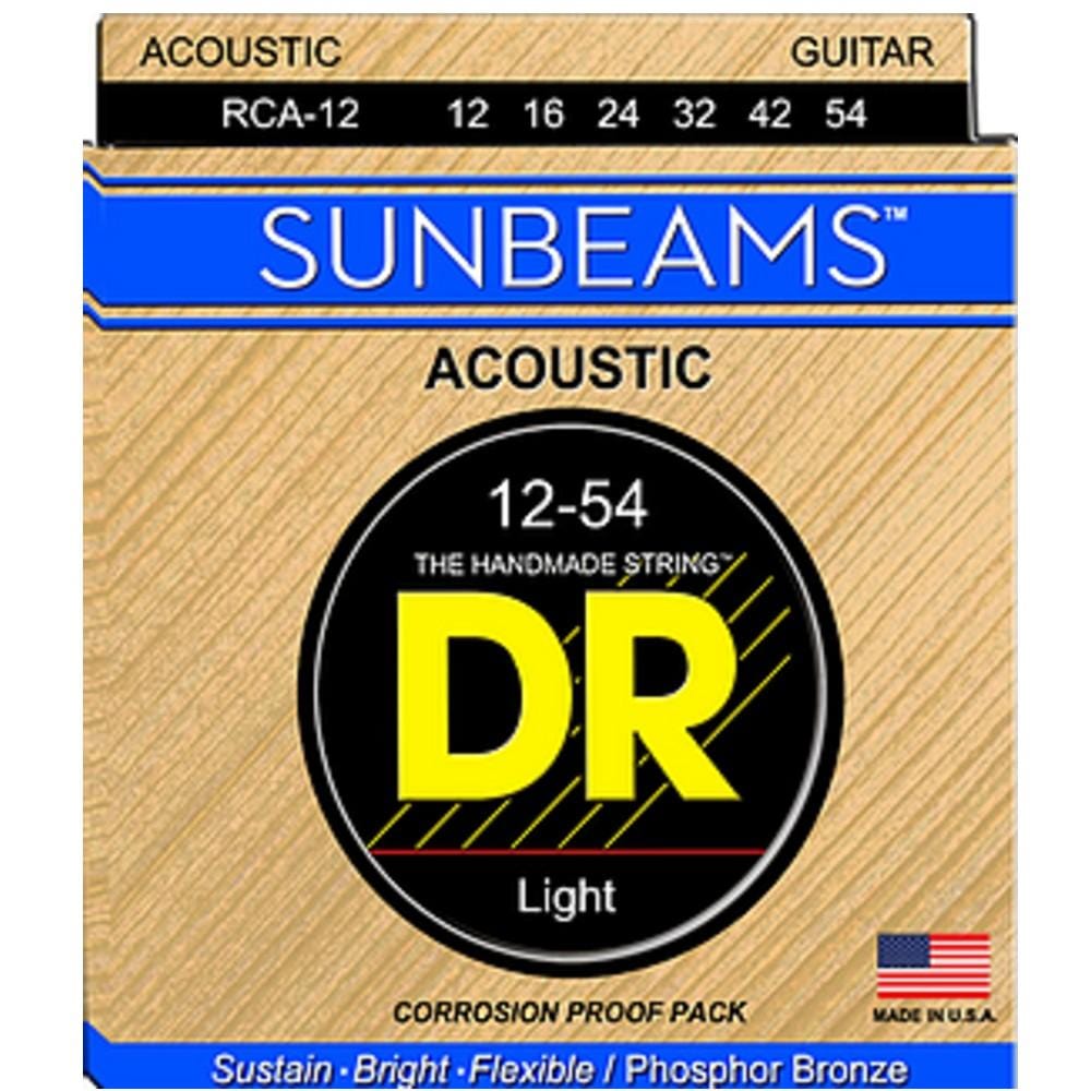 dr acoustic guitar strings dr string rca-12 sunbeam phosphor bronze acoustic guitar strings- light 12-54