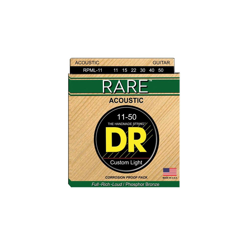 dr acoustic guitar strings dr strings rpml-11 rare phosphor bronze custom light acoustic guitar strings - 11 - 50