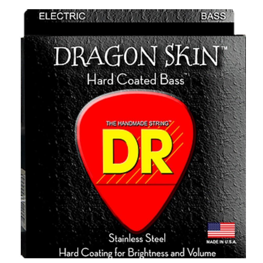 DR Bass Guitar Strings DR Strings DSB Dragon Skin Clear Coated Bass Guitar Strings- Medium 45-105