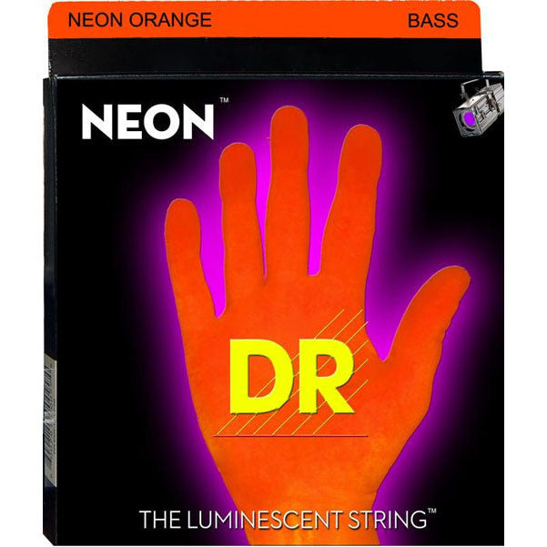 DR Bass Guitar Strings DR Strings NOB-45, Medium, for 4 String Bass   - NEON HiDef Orange