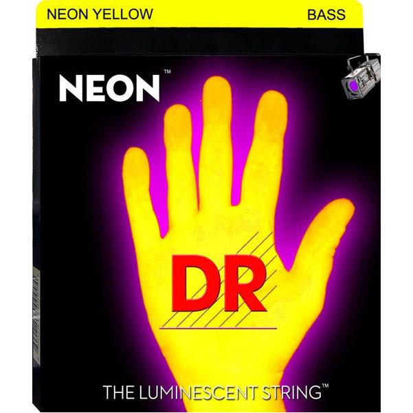 DR Bass Guitar Strings DR Strings NYB-45 Medium 4-String bass strings - NEON HiDef Yellow