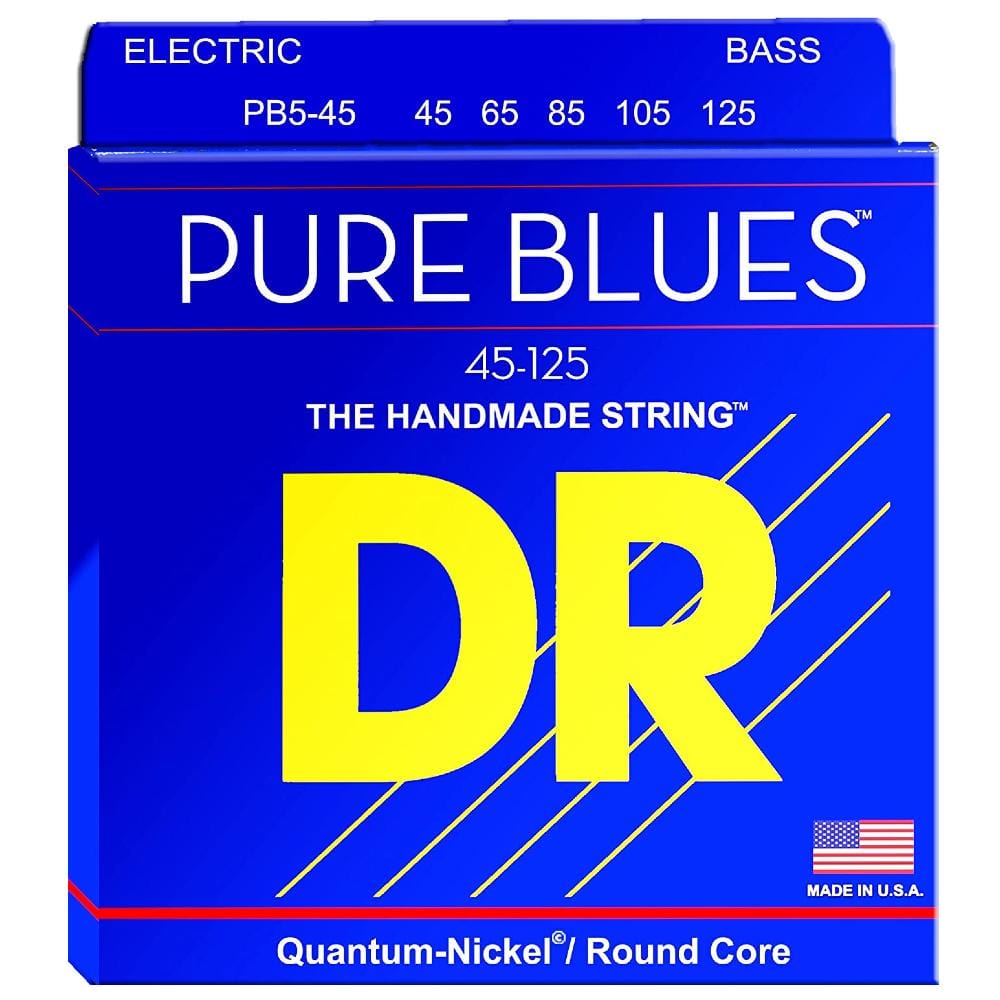 dr bass guitar strings dr strings pb545 pure blues medium 5 string bass guitar string set - 45-125