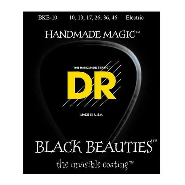 dr electric guitar strings dr bke-10 black beauties black coated electric guitar strings