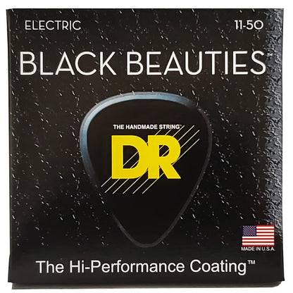 DR Electric Guitar Strings DR BKE-11 Black Beauties Heavy Electric Guitar Strings Set - .011-.050