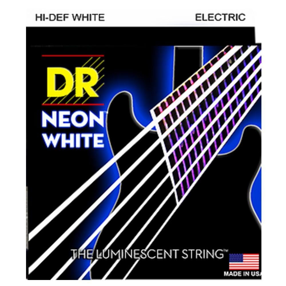 dr electric guitar strings dr string nwe hi-def neon white colored coated electric guitar strings - medium 10-46
