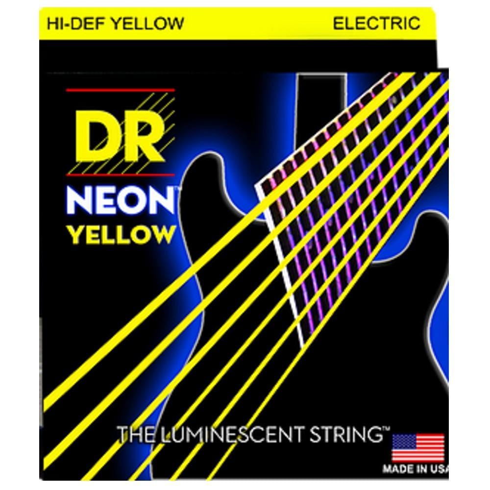 DR Electric Guitar Strings DR String NYE HI-DEF Neon Yellow Coated Electric Guitar Strings- Light 9-42