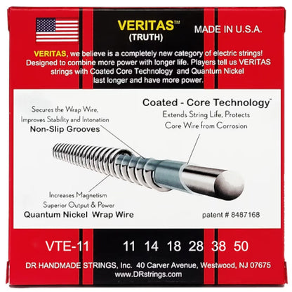 DR Electric Guitar Strings DR String VTE-11 Veritas Heavy Electric Guitar Strings Set - .011-.050