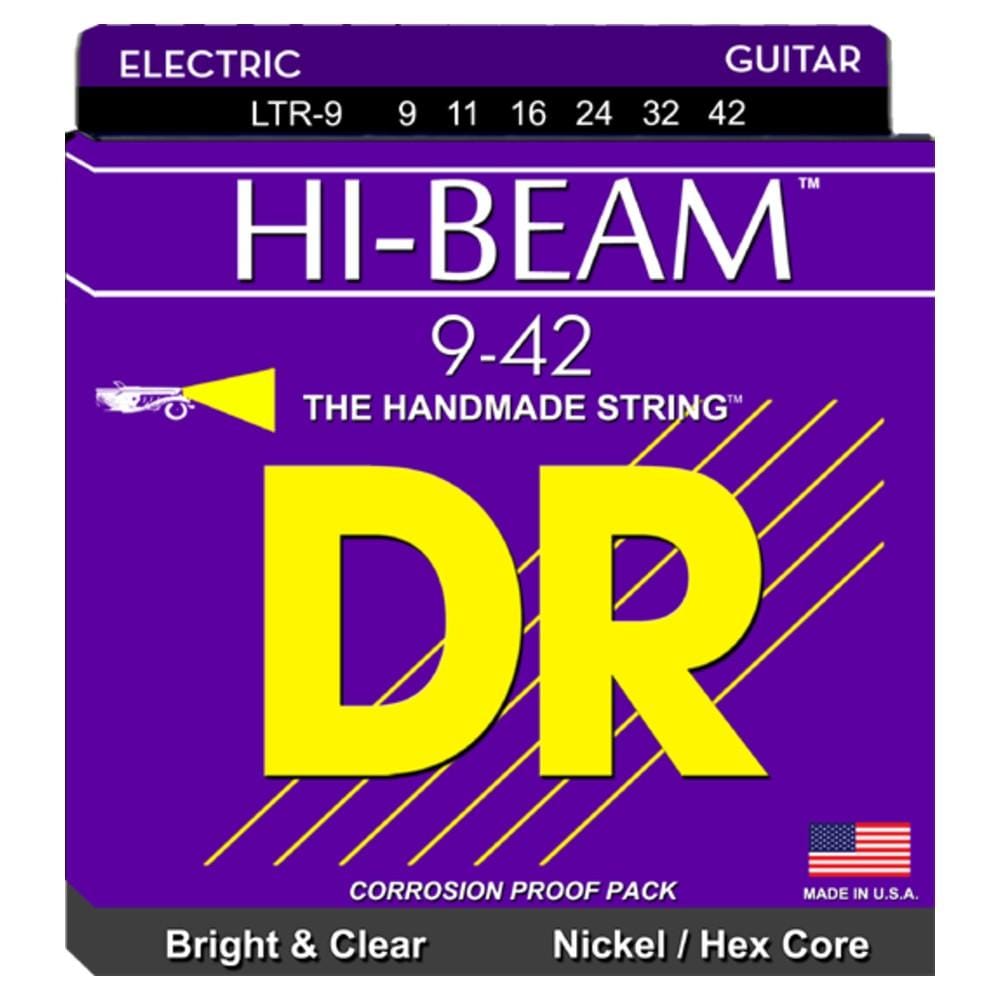 DR Electric Guitar Strings DR Strings LTR-9 Hi-Beam Lite Heavy Electric Guitar Strings 9-42