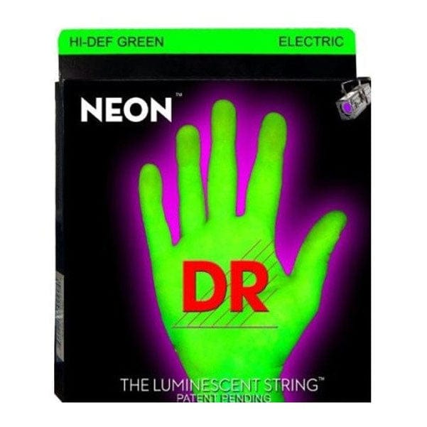 DR Electric Guitar Strings DR Strings NGE-10 Electric Guitar Strings, Medium - NEON HiDef Green