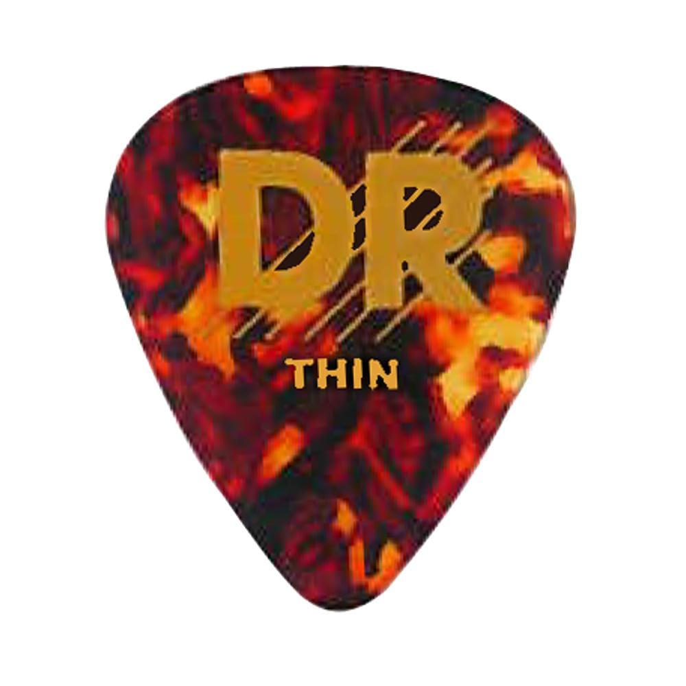 DR Picks Pack Of 6 DR Tortoise Celluloid Thin Guitar Picks