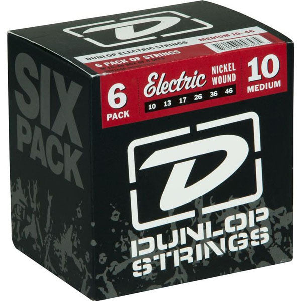 dunlop electric guitar strings dunlop nickel plated steel electric guitar strings medium 6-pack