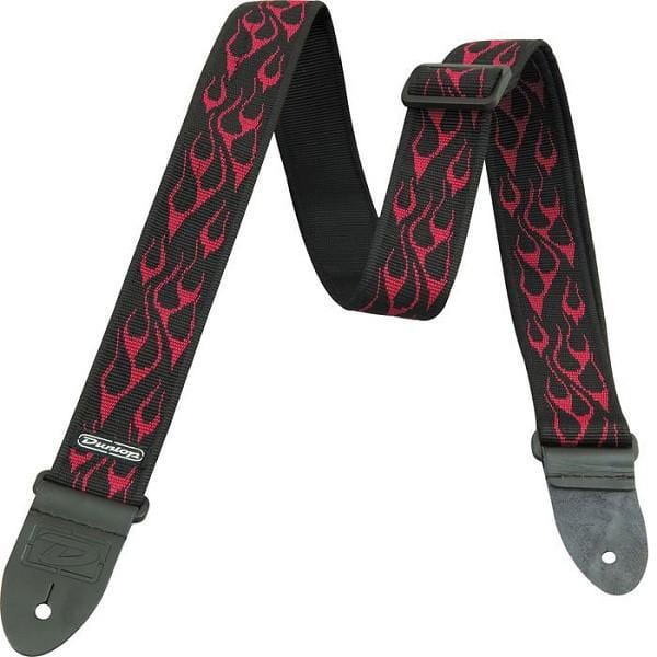 dunlop guitar straps dunlop d3811rd flambe red guitar strap