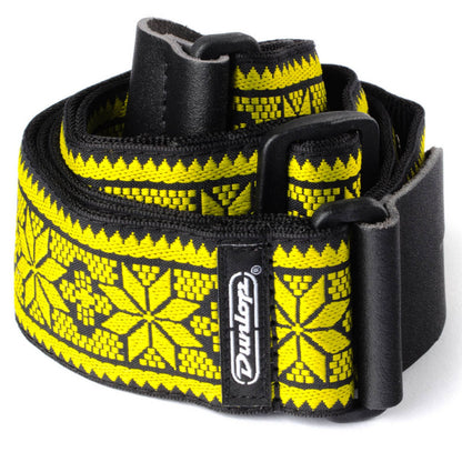 Dunlop Guitar Straps Dunlop D6702YE Jacquard Woven Fillmore Yellow Guitar Strap