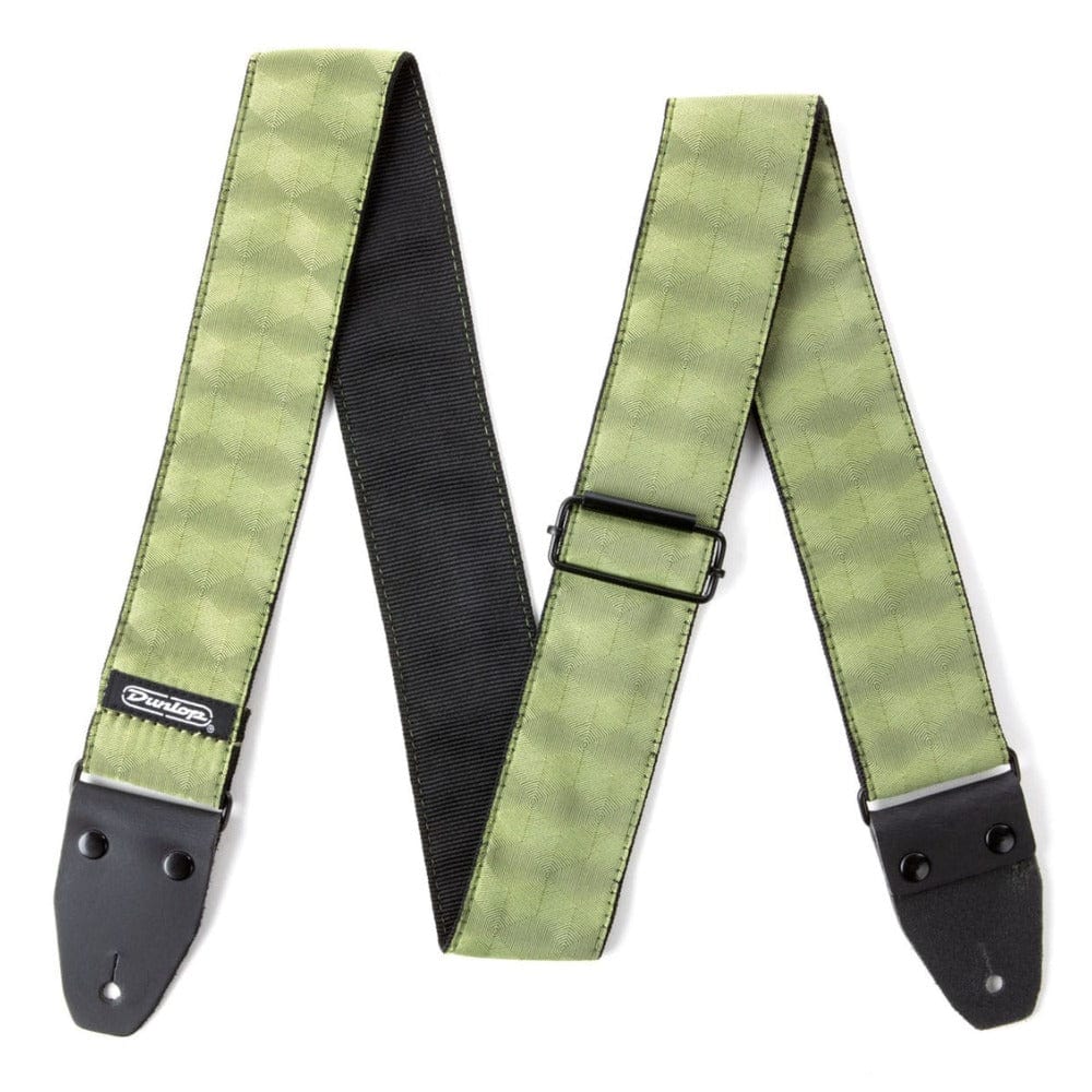 Dunlop Guitar Straps Dunlop D6710 Jacquard Woven Hexagon Guitar Strap - Echo Olive
