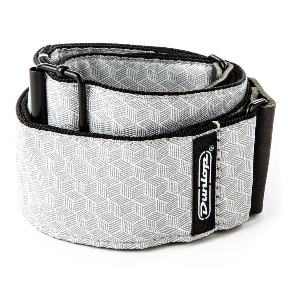dunlop guitar straps dunlop d6712 jacquard woven cube hatch guitar strap - light grey