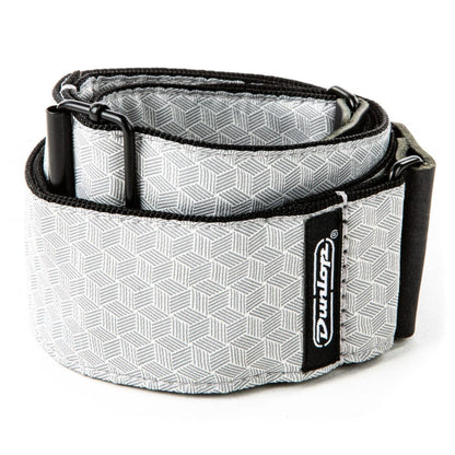 dunlop guitar straps dunlop d6712 jacquard woven cube hatch guitar strap - light grey