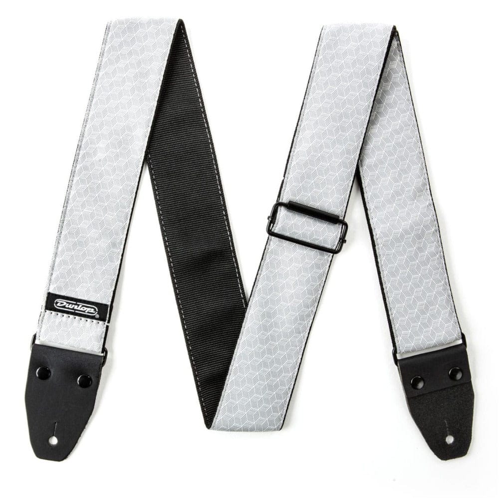 dunlop guitar straps dunlop d6712 jacquard woven cube hatch guitar strap - light grey